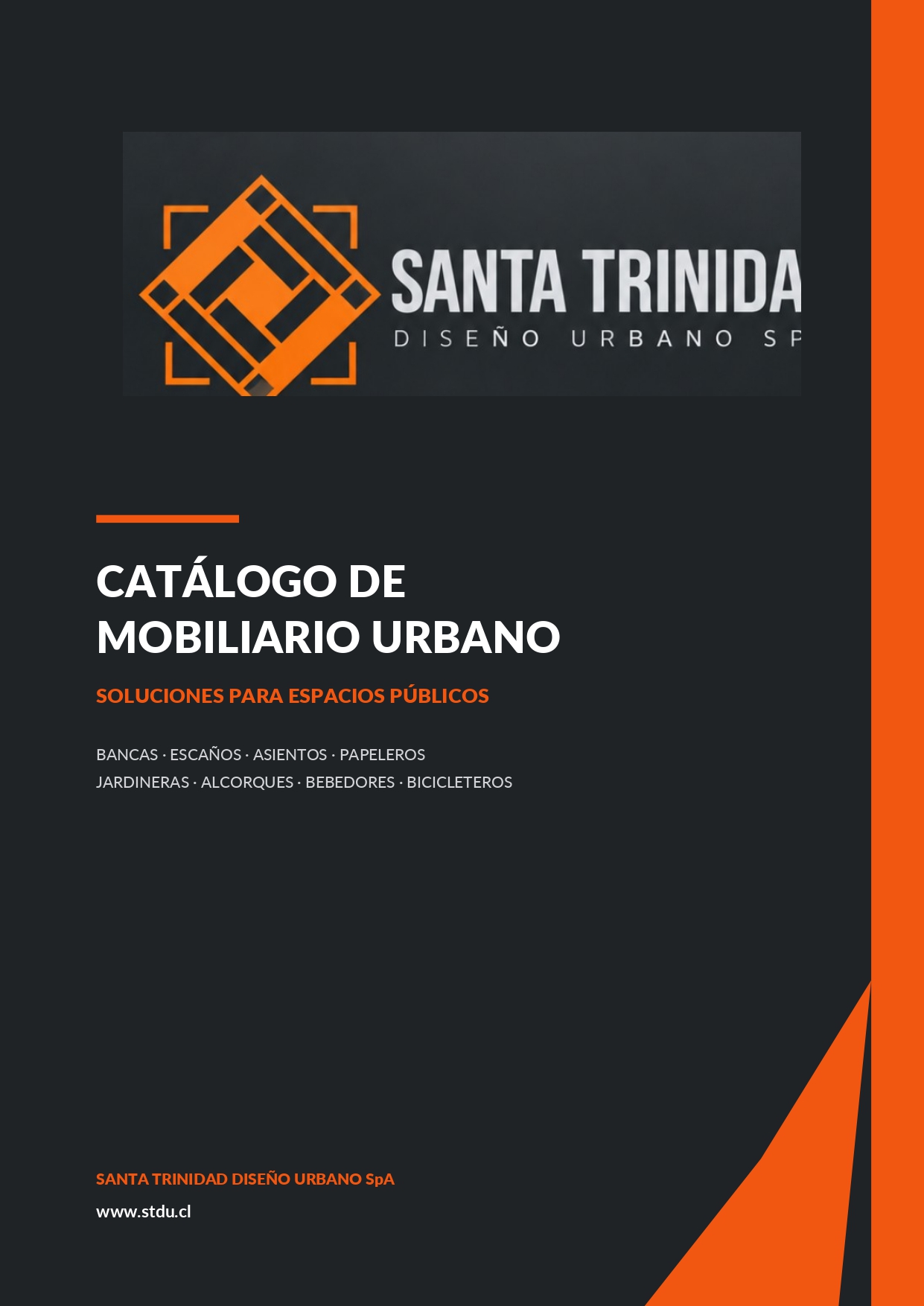 Portada del catálogo de Mobiliario urbano STDU