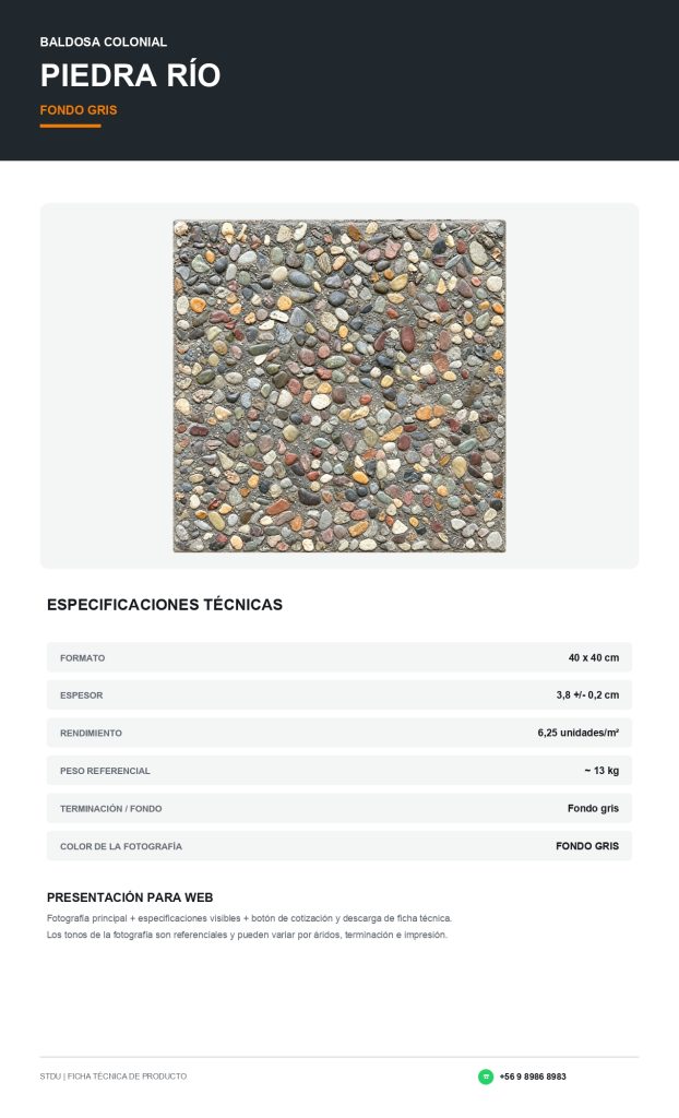 Baldosa colonial piedra río · fondo gris, fondo gris