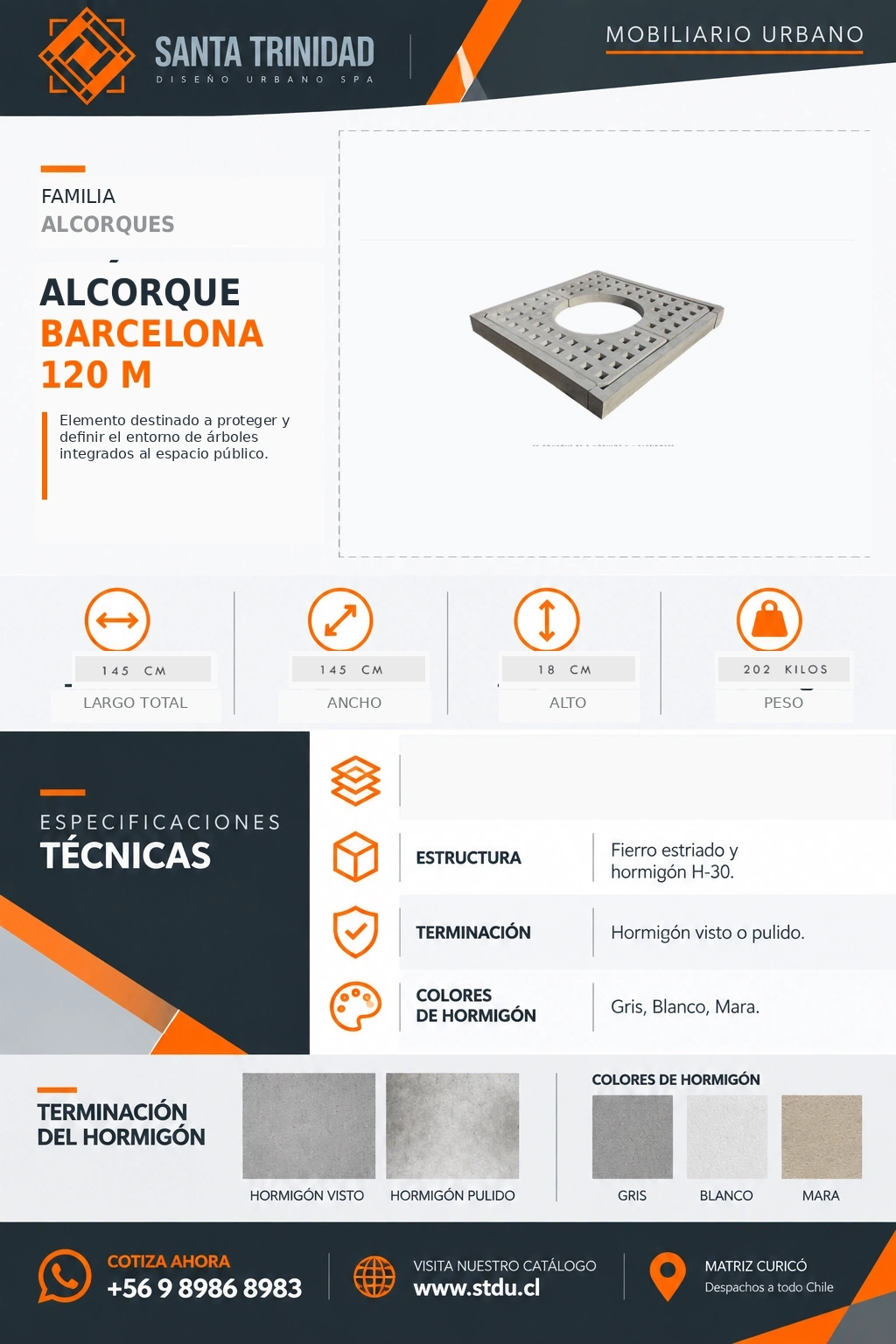 Alcorque Barcelona 120, mobiliario urbano STDU