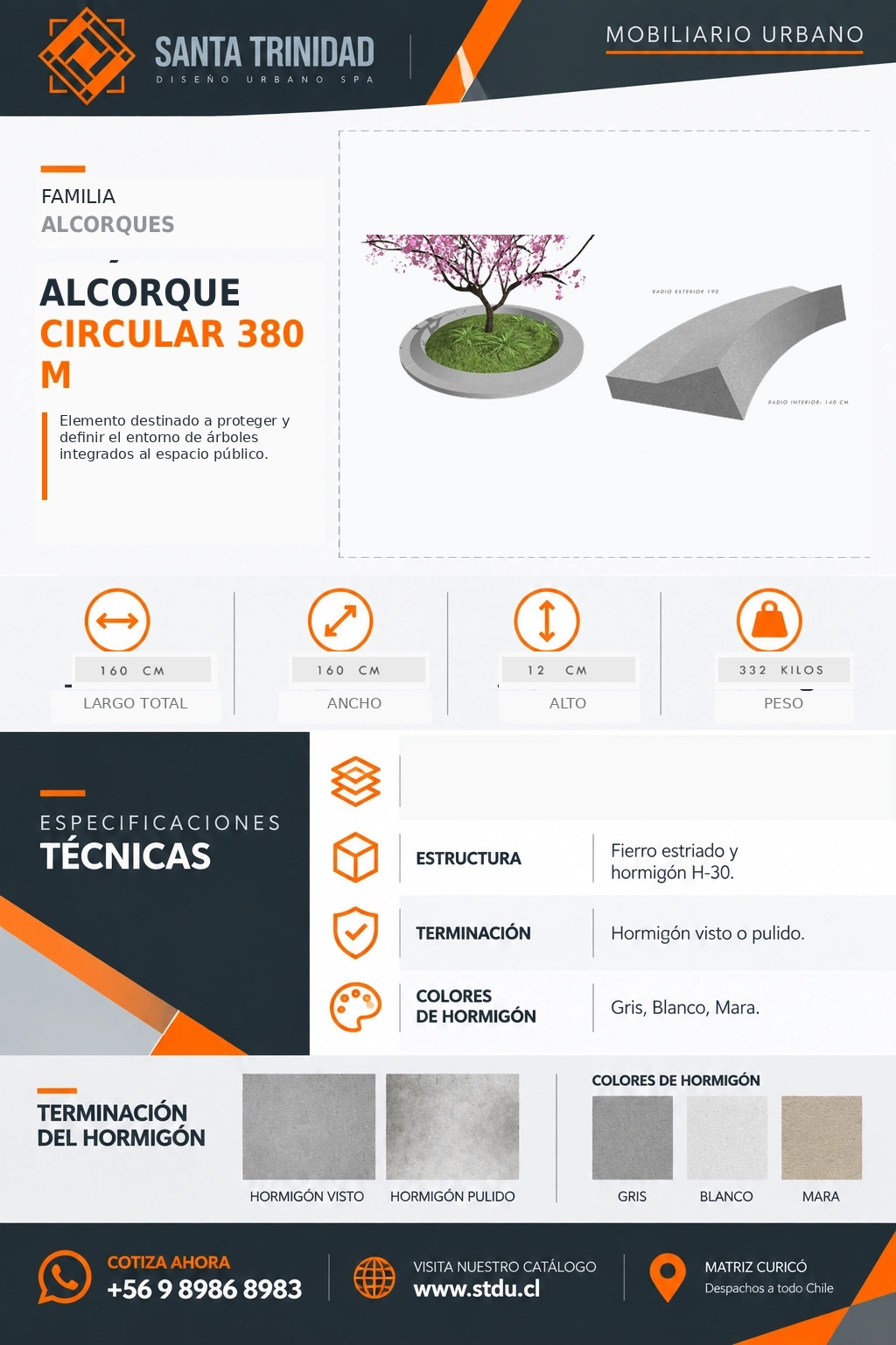Alcorque Circular 380, mobiliario urbano STDU