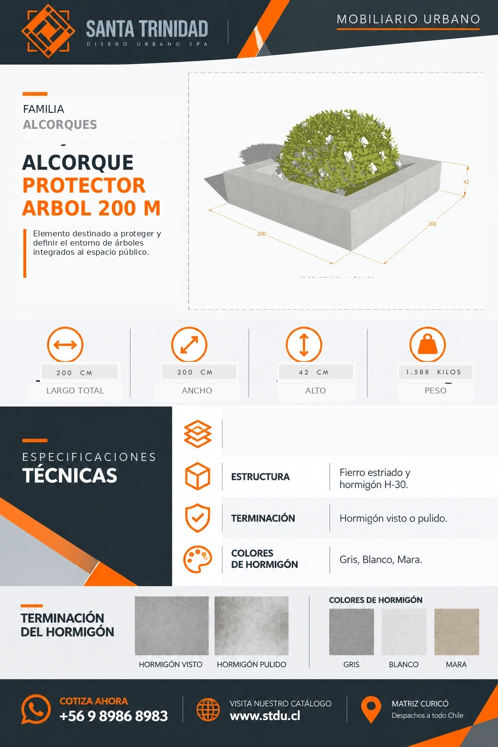 Alcorque Protector árbol 200, mobiliario urbano STDU