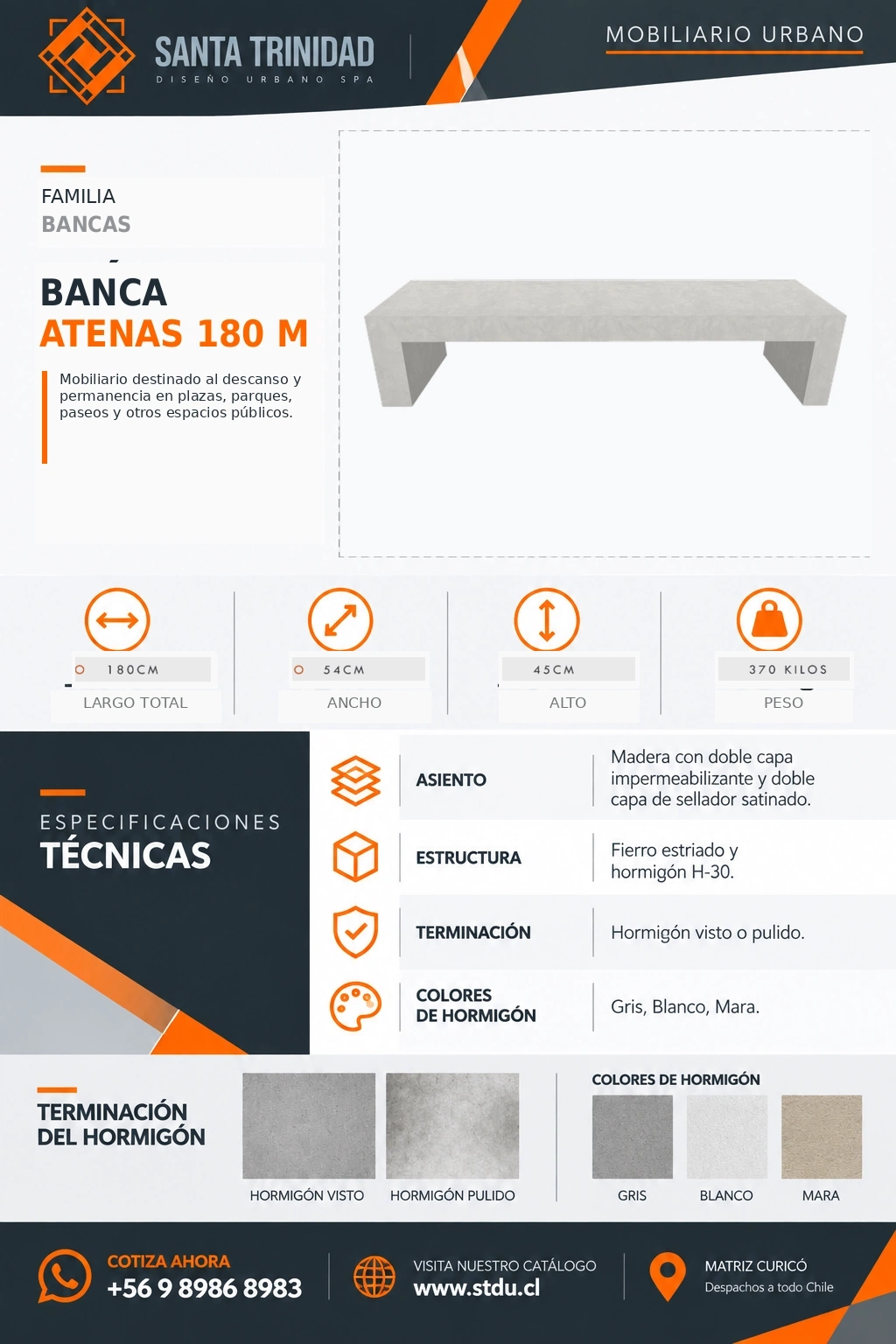Banca Atenas 180, mobiliario urbano STDU