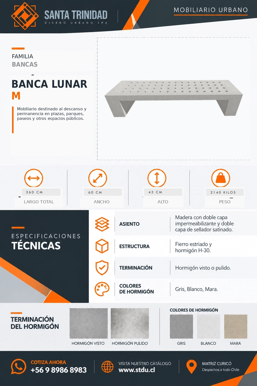 Banca Lunar, mobiliario urbano STDU
