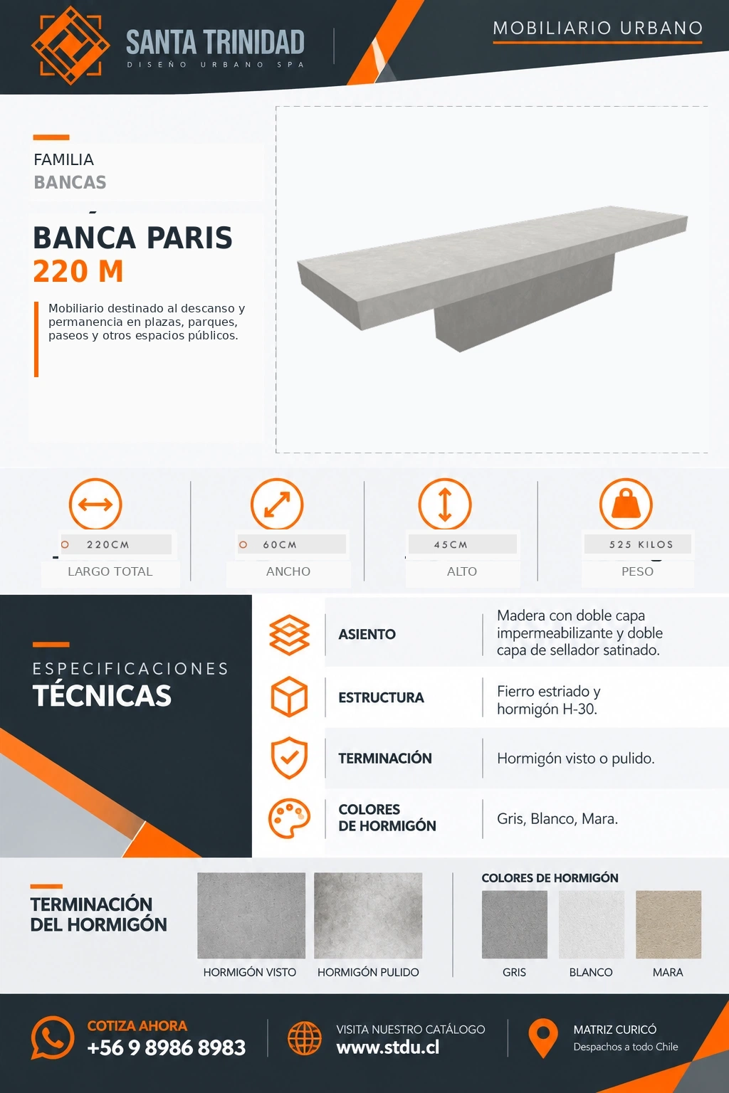 Banca París 220, mobiliario urbano STDU