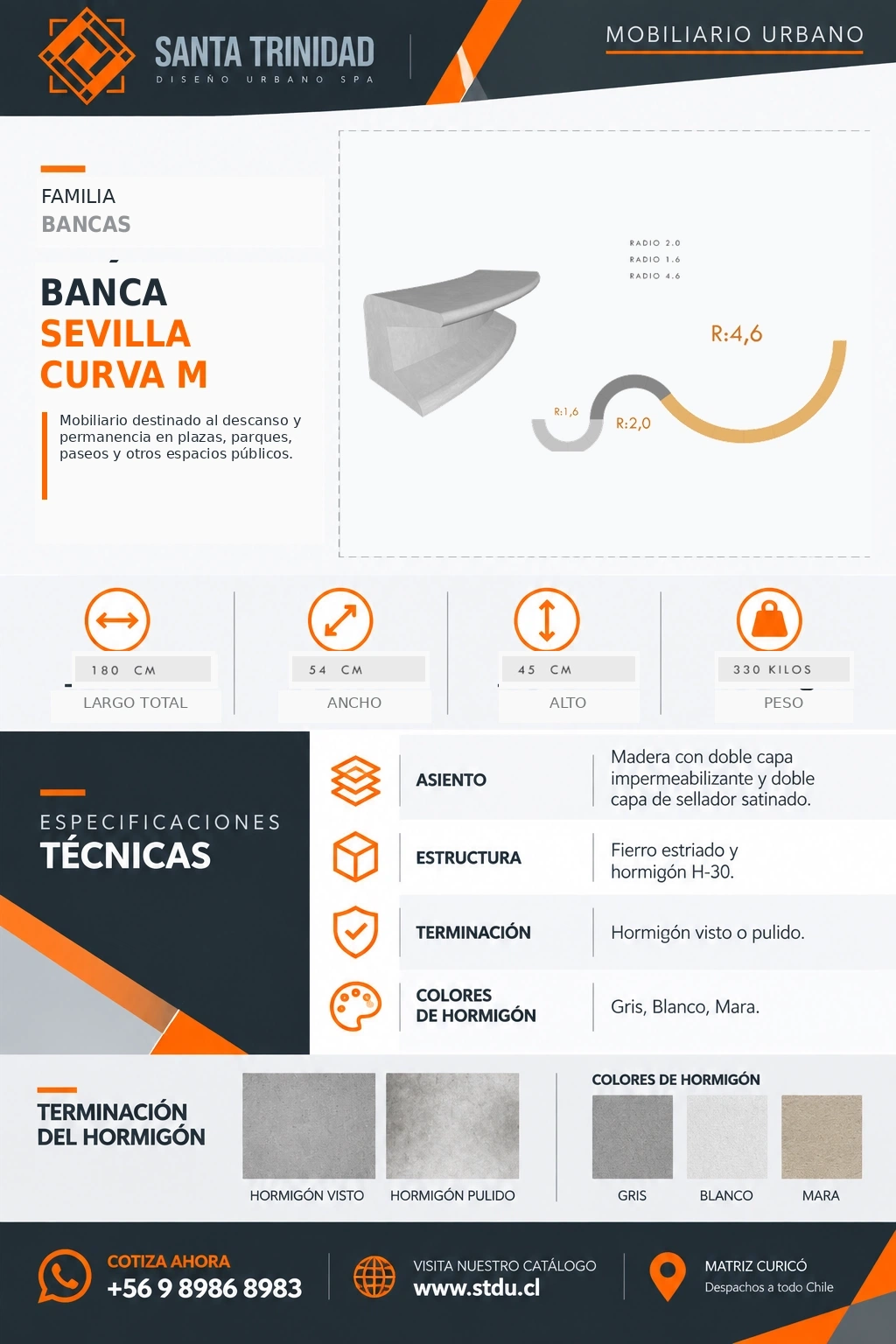 Banca Sevilla curva exterior, mobiliario urbano STDU