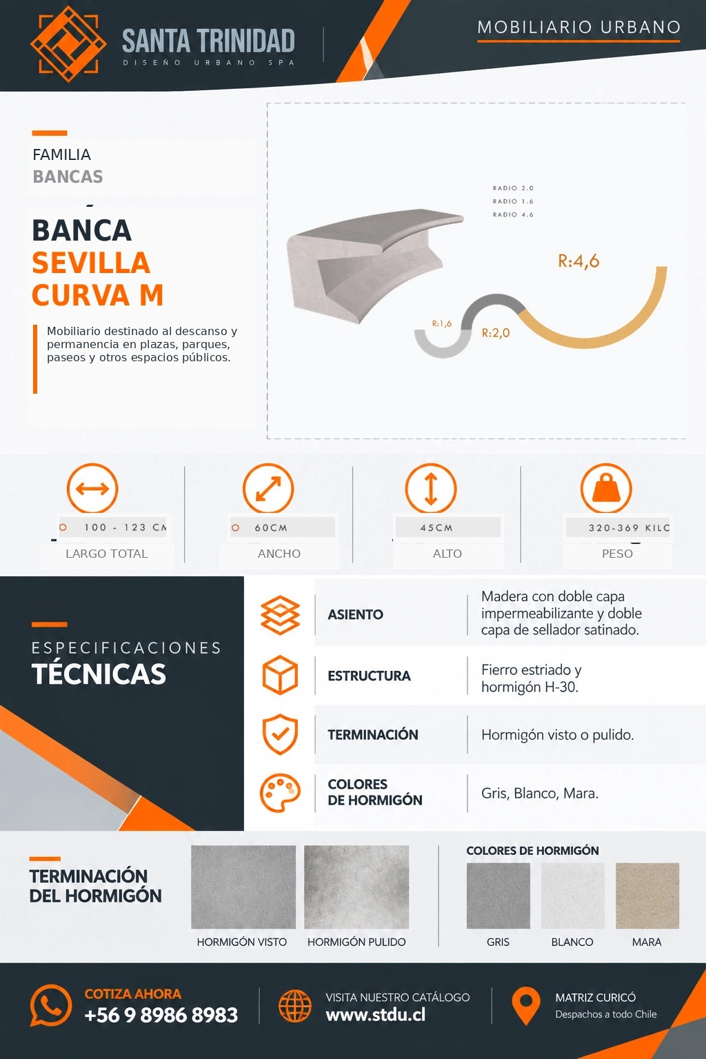 Banca Sevilla curva interior, mobiliario urbano STDU