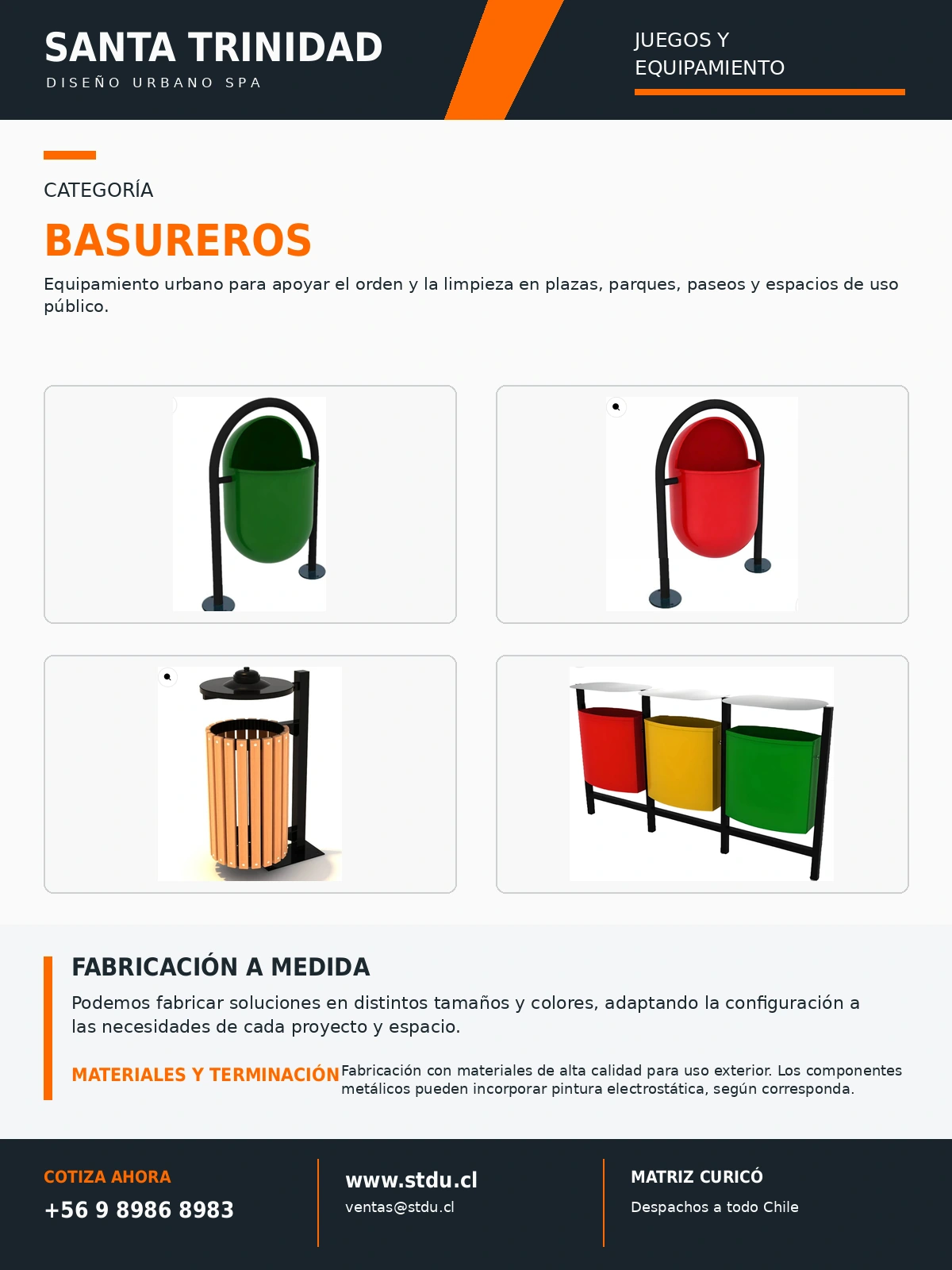 Basureros para plazas y parques STDU