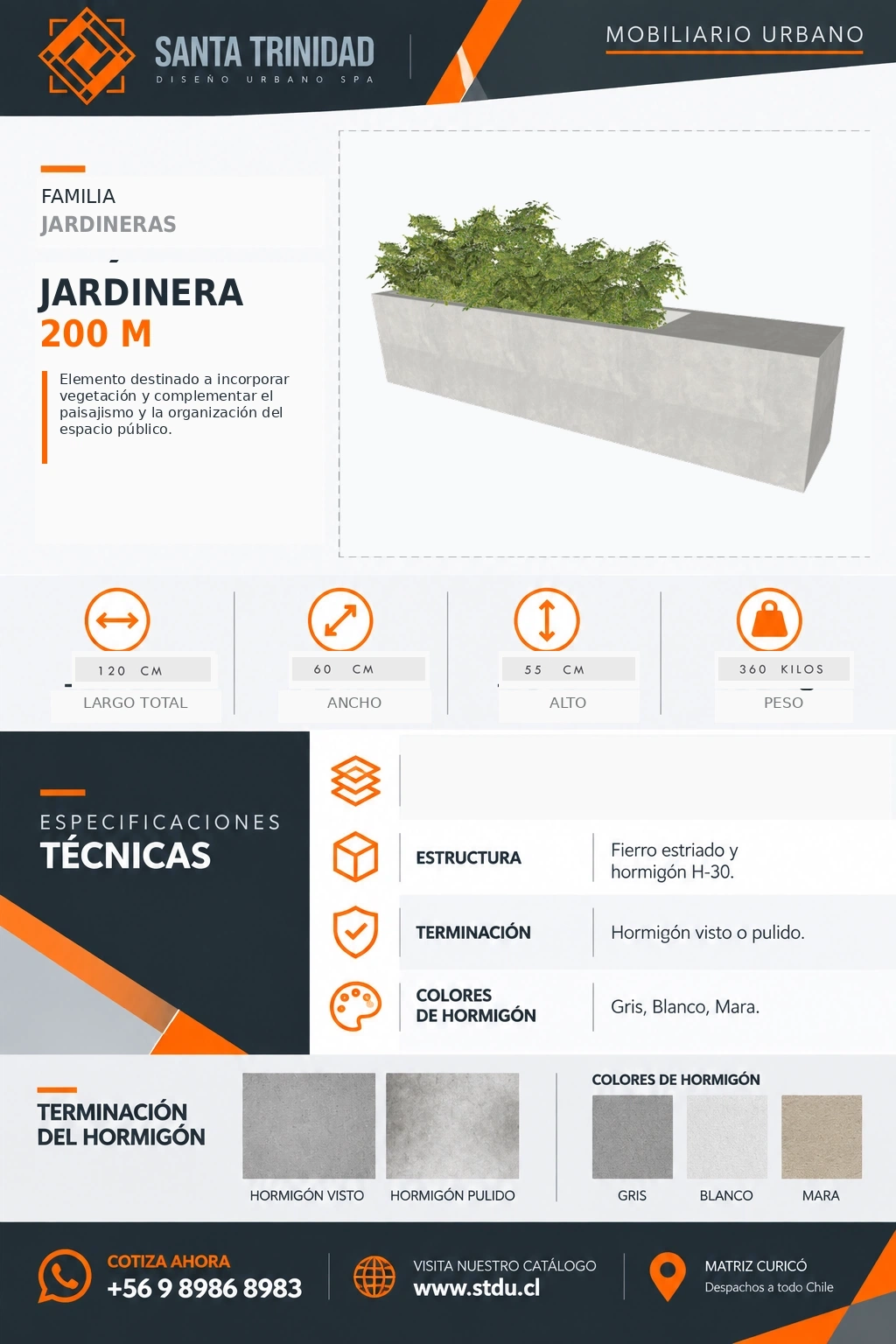 Jardinera 200, mobiliario urbano STDU