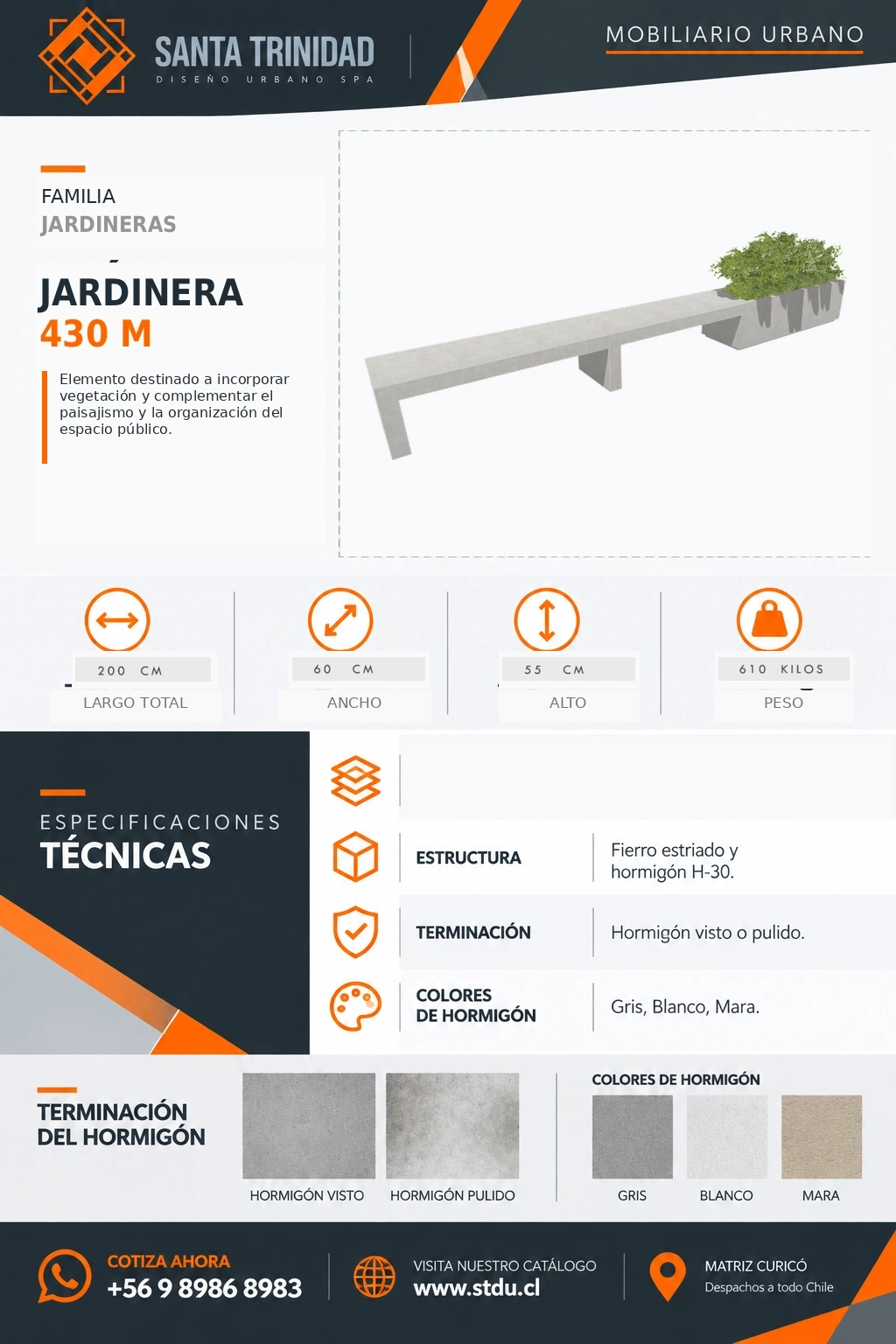 Jardinera 430, mobiliario urbano STDU