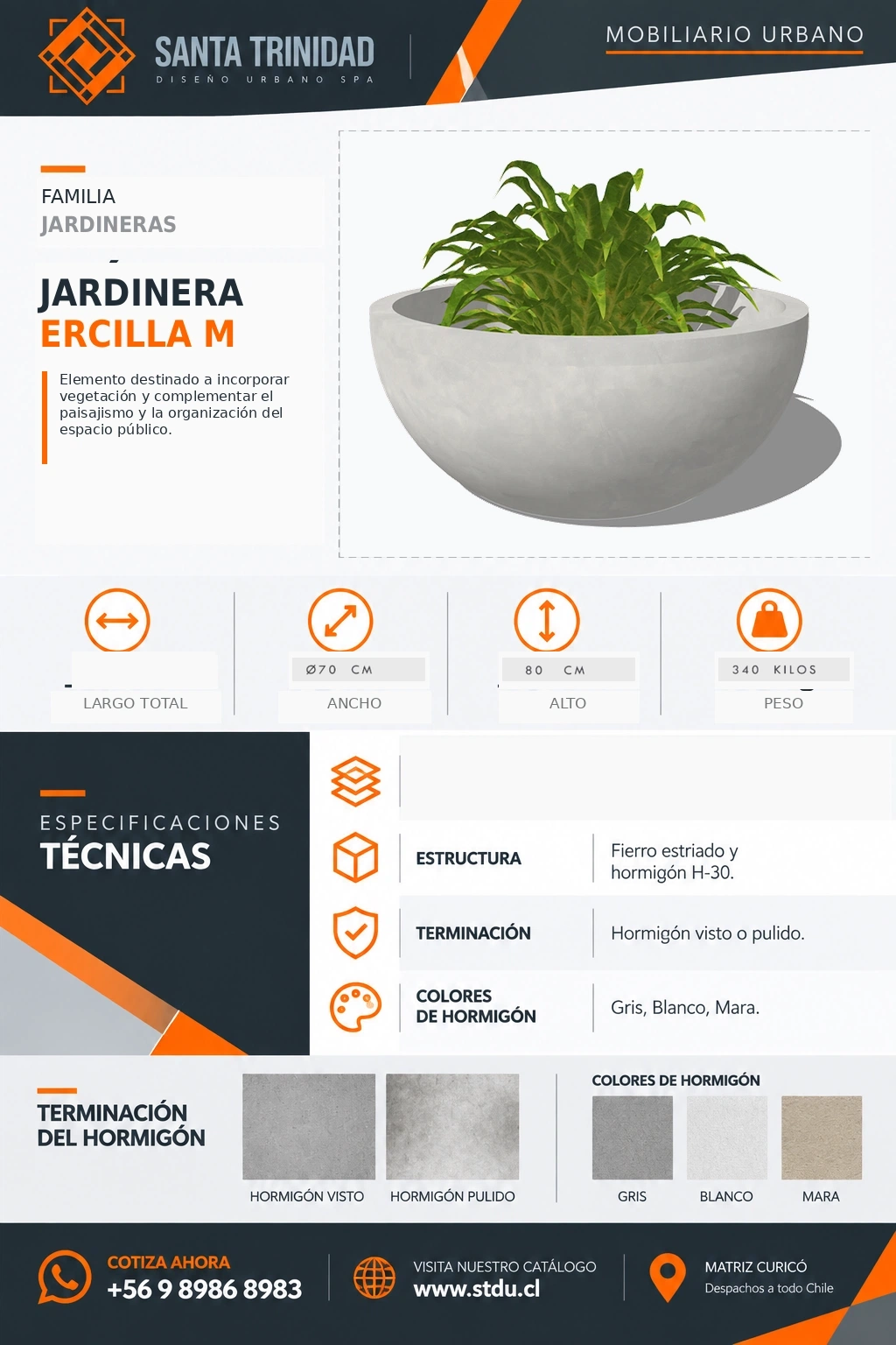 Jardinera Ercilla, mobiliario urbano STDU