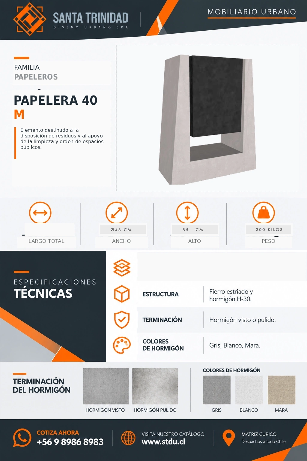 Papelera 40, mobiliario urbano STDU