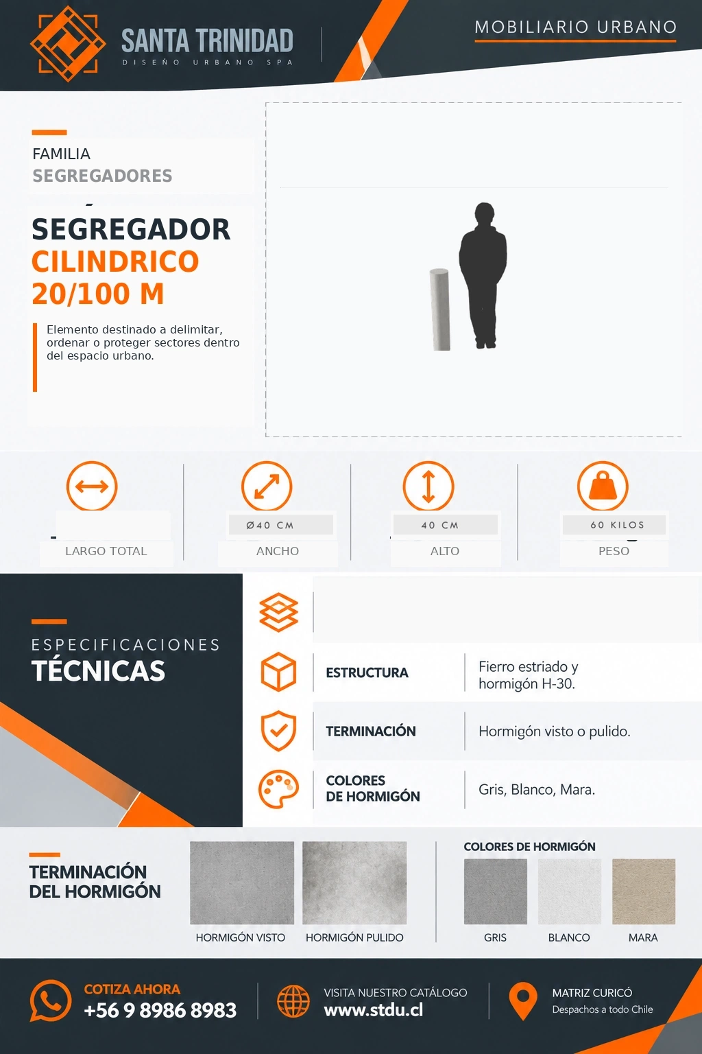 Segregador cilíndrico 20-100, mobiliario urbano STDU