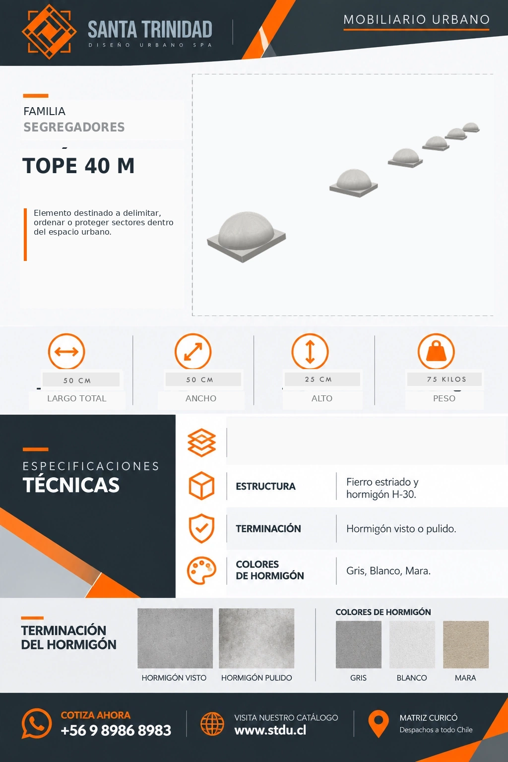 Tope 40, mobiliario urbano STDU